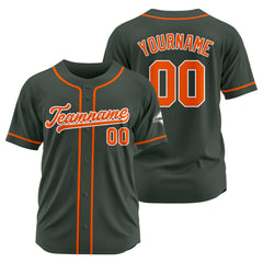 Benutzerdefinierte Authentisch Baseball-Trikot Dunkelgrau-Orange