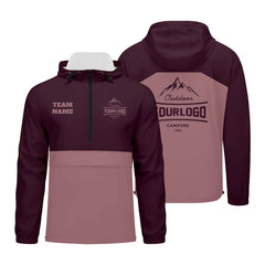 Anpassbare Burgundisch Winddichte Softshell Kapuzenjacke - Vollverschluss, Logo- & Text-Druck
