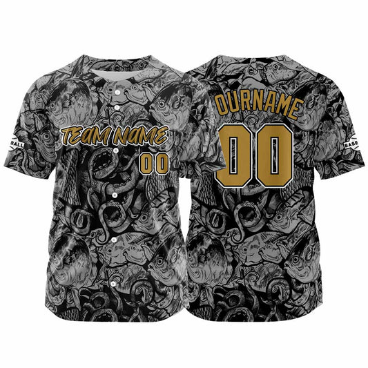 Benutzerdefinierte Baseball Jersey Personalisierte Baseball Shirt genäht und Druck Grau