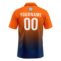 Benutzerdefinierte Orange Marine Fußball Polo-Shirts Fügen Sie Ihr Einzigartiges hinzu Logo/Name/Nummer