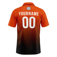 Benutzerdefinierte Orange Schwarz Fußball Polo-Shirts Fügen Sie Ihr Einzigartiges hinzu Logo/Name/Nummer