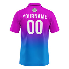 Benutzerdefinierte Rosa Lila Blau Fußball Polo-Shirts Fügen Sie Ihr Einzigartiges hinzu Logo/Name/Nummer