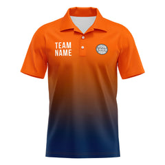 Benutzerdefinierte Orange Marine Fußball Polo-Shirts Fügen Sie Ihr Einzigartiges hinzu Logo/Name/Nummer
