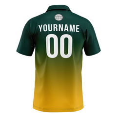 Benutzerdefinierte Grün Gelb Fußball Polo-Shirts Fügen Sie Ihr Einzigartiges hinzu Logo/Name/Nummer