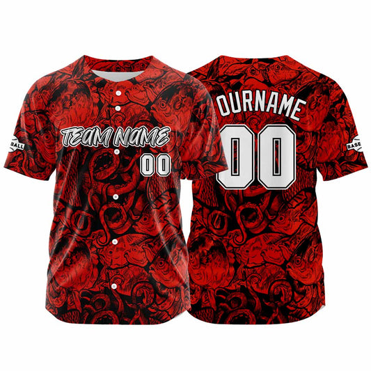 Benutzerdefinierte Baseball Jersey Personalisierte Baseball Shirt genäht und Druck Rot