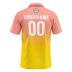 Benutzerdefinierte Lichtrosa Gelb Fußball Polo-Shirts Fügen Sie Ihr Einzigartiges hinzu Logo/Name/Nummer