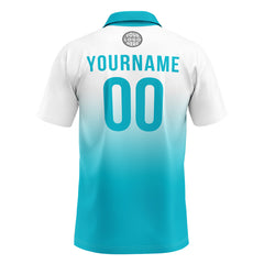 Benutzerdefinierte Blau Weiß Fußball Polo-Shirts Fügen Sie Ihr Einzigartiges hinzu Logo/Name/Nummer