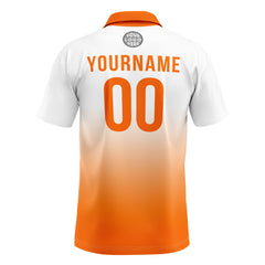 Benutzerdefinierte Weiß Orange Fußball Polo-Shirts Fügen Sie Ihr Einzigartiges hinzu Logo/Name/Nummer