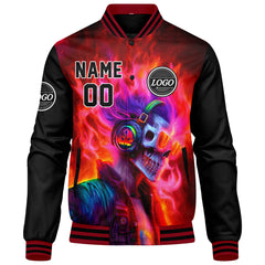 Benutzerdefinierte Verlauf Varsity-Jacke. Letterman-Jacke Rot Schwarz