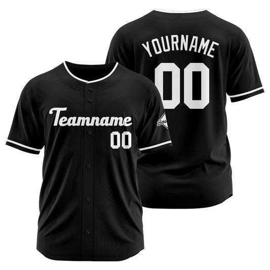 Benutzerdefinierte Authentisch Baseball-Trikot Schwarz-Weiss