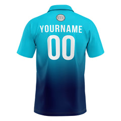 Benutzerdefinierte Hellblau Marine Fußball Polo-Shirts Fügen Sie Ihr Einzigartiges hinzu Logo/Name/Nummer