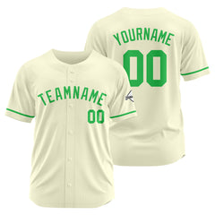 Benutzerdefinierte Authentisch Baseball-Trikot Creme-Grün