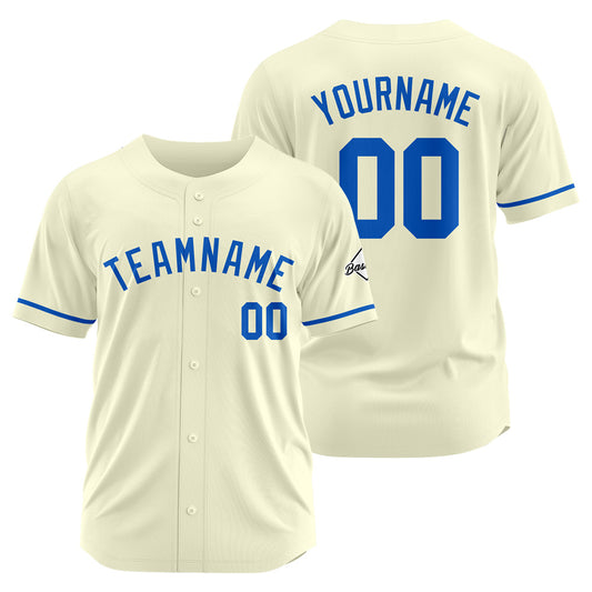 Benutzerdefinierte Authentisch Baseball-Trikot Creme-königlich
