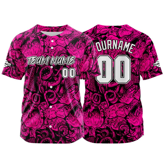 Benutzerdefinierte Baseball Jersey Personalisierte Baseball Shirt genäht und Druck Rose