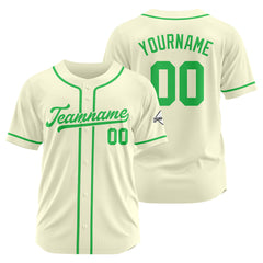 Benutzerdefinierte Authentisch Baseball-Trikot Creme-Grün