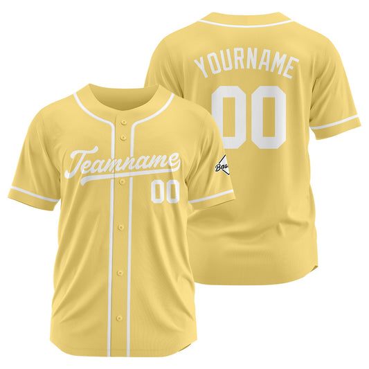 Benutzerdefinierte Authentisch Baseball-Trikot Gold-Weiß