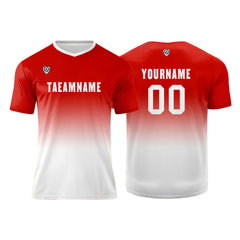 Benutzerdefinierte Rot Weiß Trikots für Männer Frauen Personalisierte Fußball Uniformen für Erwachsene und Kind