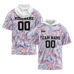 Benutzerdefinierte Weiß Kurzarm-Kapuzenpullover für Männer Frauen Hemden mit Kapuzen gedruckt Name Logo