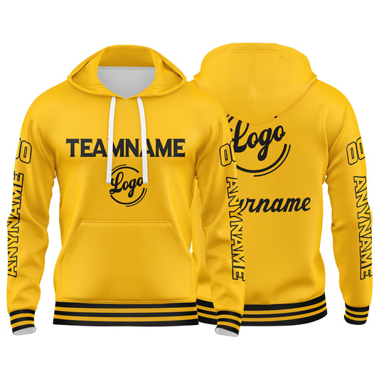 Benutzerdefinierter Gelb Hoodie für Mann, Frau, Mädchen, Junge. Drucken Sie Ihr Logo, Ihren Namen und Ihre Nummer