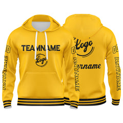 Benutzerdefinierter Gelb Hoodie für Mann, Frau, Mädchen, Junge. Drucken Sie Ihr Logo, Ihren Namen und Ihre Nummer