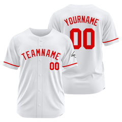 Benutzerdefinierte Authentisch Baseball-Trikot weiß-Rot