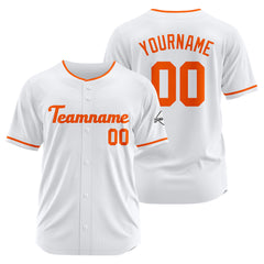 Benutzerdefinierte Authentisch Baseball-Trikot Weiß-Orange