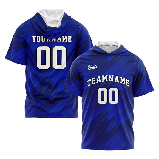 Benutzerdefinierte Königlich Kurzarm-Kapuzenpullover für Männer Frauen Hemden mit Kapuzen gedruckt Name Logo