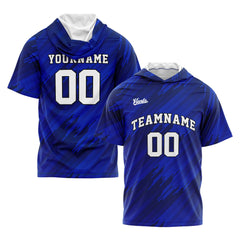 Benutzerdefinierte Königlich Kurzarm-Kapuzenpullover für Männer Frauen Hemden mit Kapuzen gedruckt Name Logo