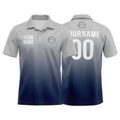 Benutzerdefinierte Grau Marine Fußball Polo-Shirts Fügen Sie Ihr Einzigartiges hinzu Logo/Name/Nummer