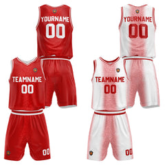 Benutzerdefinierte Rot Reversible Basketball Jersey Personalisierte Name Nummernlogo drucken