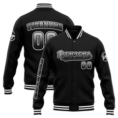 Benutzerdefinierte Varsity-Jacke. Letterman-Jacke für Männer, Frauen und Jugendliche Weiß Schwarz