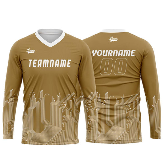 Kundenspezifisches Gold Weiß Basketball Fußball Schießen langes T-Shirt für Erwachsene und Kinder