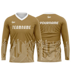 Kundenspezifisches Gold Weiß Basketball Fußball Schießen langes T-Shirt für Erwachsene und Kinder