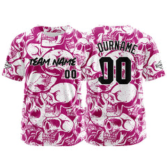 Benutzerdefinierte Baseball Jersey Personalisierte Baseball Shirt genäht und Druck Rot Violett&Weiß