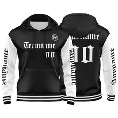 Benutzerdefinierter Weiß Schwarz Hoodie für Mann, Frau, Mädchen, Junge. Drucken Sie Ihr Logo, Ihren Namen und Ihre Nummer