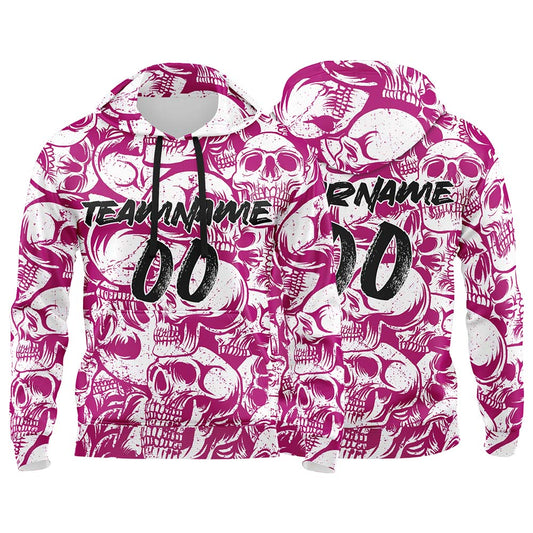 Benutzerdefinierter Sweatshirt-Hoodie für Mann, Frau, Mädchen, Junge. Drucken Sie Ihr Logo, Ihren Namen und Ihre Nummer Rot Violett&Weiß