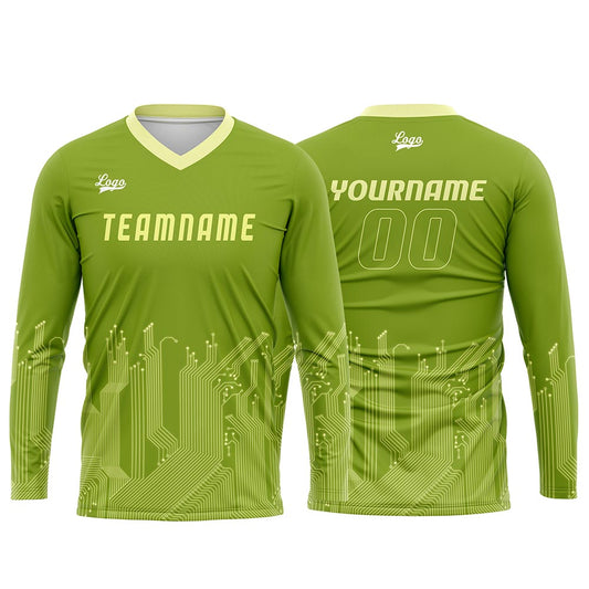 Kundenspezifisches Gras Grün Weiß Basketball Fußball Schießen langes T-Shirt für Erwachsene und Kinder