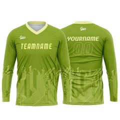 Kundenspezifisches Gras Grün Weiß Basketball Fußball Schießen langes T-Shirt für Erwachsene und Kinder