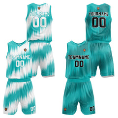 Benutzerdefinierte Teal Reversible Basketball Jersey Personalisierte Name Nummernlogo drucken