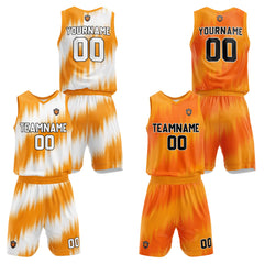 Benutzerdefinierte Orange Reversible Basketball Jersey Personalisierte Name Nummernlogo drucken