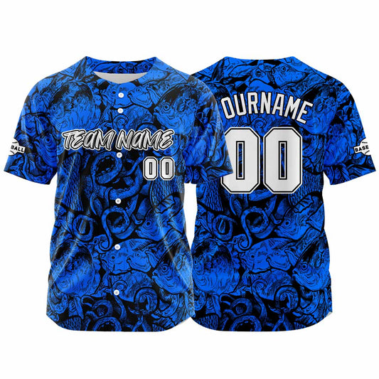 Benutzerdefinierte Baseball Jersey Personalisierte Baseball Shirt genäht und Druck Royal