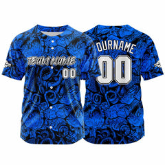 Benutzerdefinierte Baseball Jersey Personalisierte Baseball Shirt genäht und Druck Royal