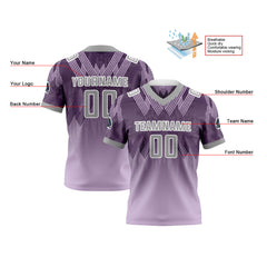 Benutzerdefinierte Lila Grau Reversibel Fußball Trikot Personalisierte Gradient Fußball Shirts für Männer gedruckt Team Name Nummer Logo