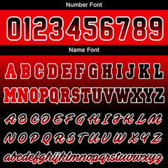 Benutzerdefinierte Verlauf Varsity-Jacke. Letterman-Jacke Rot Schwarz