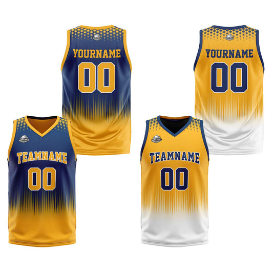 Benutzerdefinierte Marine Orange Reversible Basketball Jersey Personalisierte Print Name Nummer Logo