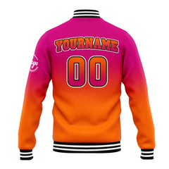 Benutzerdefinierte Verlauf Varsity-Jacke. Letterman-Jacke Rose Orange