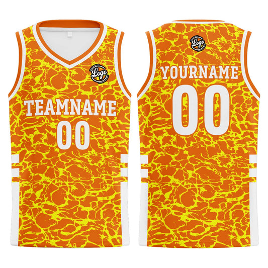 Benutzerdefinierter Orange Basketball Jersey Uniform Anzug gedruckt Ihr Logo Name Nummer