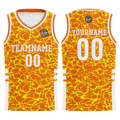 Benutzerdefinierter Orange Basketball Jersey Uniform Anzug gedruckt Ihr Logo Name Nummer