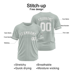 Benutzerdefinierte Authentisch Baseball-Trikot Grau-weiß