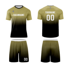 Benutzerdefinierte Khaki Schwarz Trikots für Männer Frauen Personalisierte Fußball Uniformen für Erwachsene und Kind